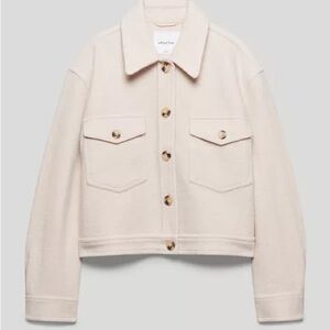 Wilfred Cream Wool Jacket with Cropped Boxy Silhouette